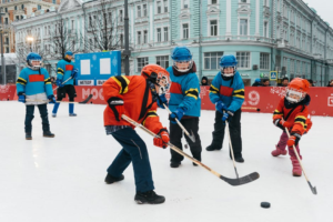 Youth Ice Hockey Players Donate